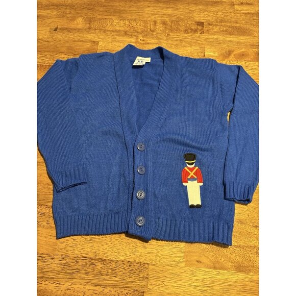 Vintage KELLYS KIDS Nutcracker Soldier Sweater Cardigan Christmas Holiday Size 7 - Picture 1 of 3